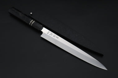 Sukenari Wa Sujihiki SCL-628 VG-XEOS Wa Sujihiki 240mm (9.4 inch) Custom Limited Edition, Sukenari VG-XEOS Clad Wa Sujihiki 240mm - Double Shinogi, Mirror Polish (9.4 inch, SCL-628)