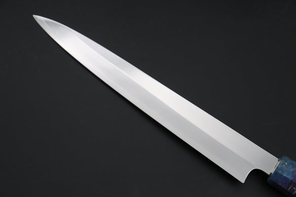 Sukenari Wa Sujihiki SCL-629 VG-XEOS Wa Sujihiki 240mm (9.4 inch) Custom Limited Edition, Sukenari VG-XEOS Clad Wa Sujihiki 240mm - Double Shinogi, Mirror Polish (9.4 inch, SCL-629)