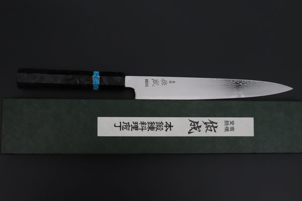 Sukenari Wa Sujihiki SCL-652 VG-XEOS Wa Sujihiki 240mm (9.4 inch) Custom Limited Edition, Sukenari VG-XEOS Nickel Damascus Wa Sujihiki 240mm (9.4 inch, SCL-652)