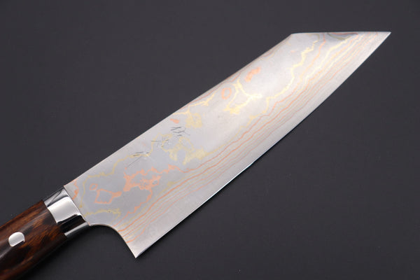 Takeshi Saji Bunka Master Saji Rainbow Damascus Series Bunka 180mm (7 inch, Ironwood Handle)