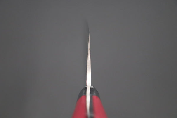 Takeshi Saji Bunka SNRD-4RW Bunka 180mm Takeshi Saji R-2 Custom Diamond Damascus Wild Series New Design SNRD-4RW Bunka180mm (7 inch, Red/White Linen Micarta Handle)