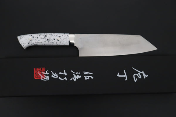 Takeshi Saji Bunka Takeshi Saji SRS-13 Hammer Forged, Custom Handmade Handle Series TS-12 Bunka 175mm (6.8 inch, White Corian Handle)