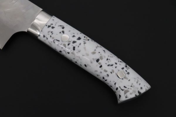 Takeshi Saji Bunka Takeshi Saji SRS-13 Hammer Forged, Custom Handmade Handle Series TS-12 Bunka 175mm (6.8 inch, White Corian Handle)