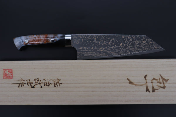 Takeshi Saji Bunka Takeshi Saji SUMMIT ― Limited Edition Custom Series SMT-1076 VG-10W Multi-Colored Golden-Rainbow Damascus Bunka 175mm (6.8 Inch)