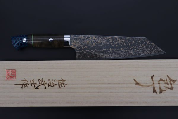 Takeshi Saji Bunka Takeshi Saji SUMMIT ― Limited Edition Custom Series SMT-1078 VG-10W Multi-Colored Golden-Rainbow Damascus Bunka 175mm (6.8 Inch)