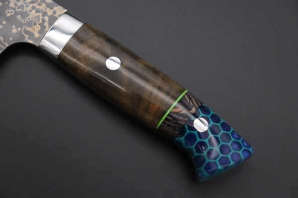 Takeshi Saji Bunka Takeshi Saji SUMMIT ― Limited Edition Custom Series SMT-1078 VG-10W Multi-Colored Golden-Rainbow Damascus Bunka 175mm (6.8 Inch)