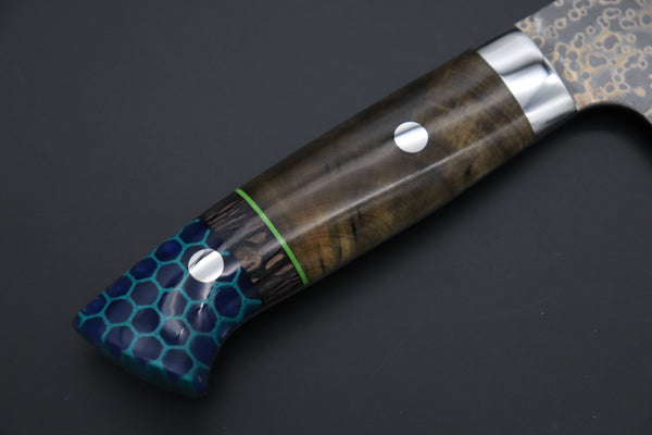 Takeshi Saji Bunka Takeshi Saji SUMMIT ― Limited Edition Custom Series SMT-1078 VG-10W Multi-Colored Golden-Rainbow Damascus Bunka 175mm (6.8 Inch)