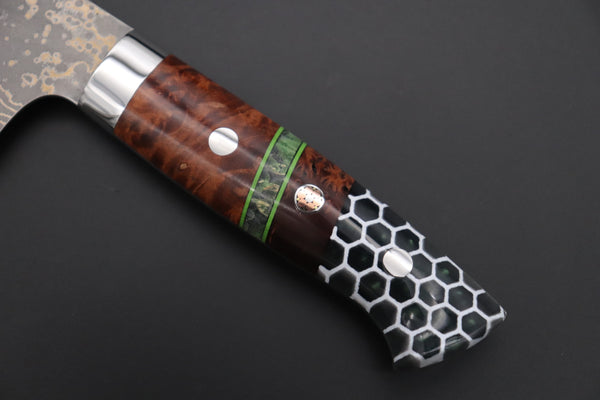 Takeshi Saji Bunka Takeshi Saji SUMMIT ― Limited Edition Custom Series SMT-1149 VG-10W Multi-Colored Golden-Rainbow Damascus Bunka 175mm (6.8 Inch)