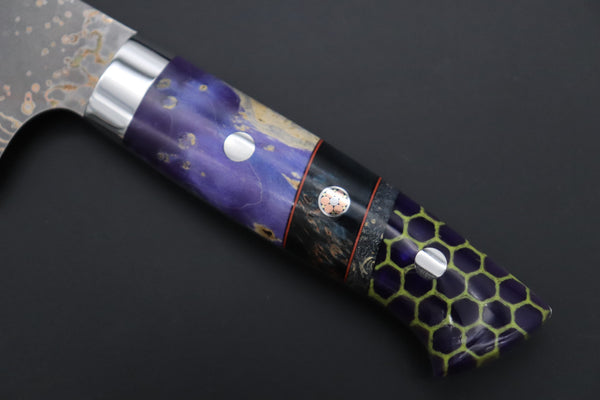 Takeshi Saji Bunka Takeshi Saji SUMMIT ― Limited Edition Custom Series SMT-1150 VG-10W Multi-Colored Golden-Rainbow Damascus Bunka 175mm (6.8 Inch)