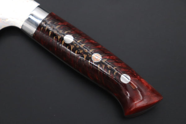 Takeshi Saji Bunka Takeshi Saji SUMMIT ― Limited Edition Custom Series SMT-1164 VG-10W磨 Multi-Colored Golden-Rainbow Damascus Bunka 175mm (6.8 Inch)
