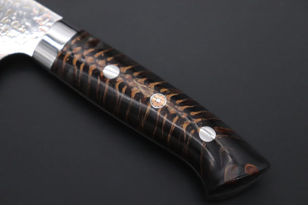 Takeshi Saji Bunka Takeshi Saji SUMMIT ― Limited Edition Custom Series SMT-1166 VG-10W磨 Multi-Colored Golden-Rainbow Damascus Bunka 175mm (6.8 Inch)