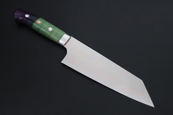 Takeshi Saji Bunka Takeshi Saji SUMMIT ― Limited Edition Custom Series SMT-1210 VG-10W磨 Multi-Colored Golden-Rainbow Damascus Bunka 175mm (6.8 Inch)