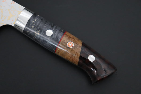 Takeshi Saji Bunka Takeshi Saji SUMMIT ― Limited Edition Custom Series SMT-1211 VG-10W磨 Multi-Colored Golden-Rainbow Damascus Bunka 175mm (6.8 Inch)
