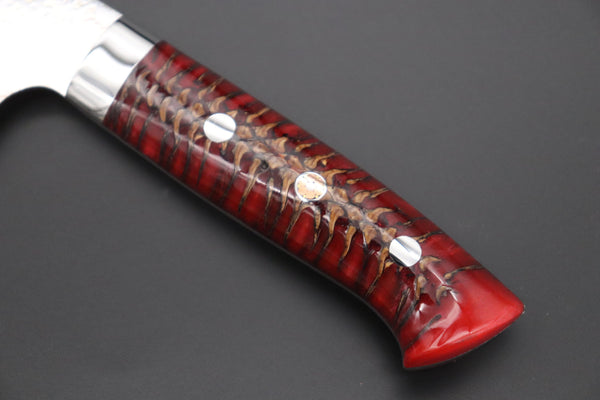 Takeshi Saji Bunka Takeshi Saji SUMMIT ― Limited Edition Custom Series SMT-985 VG-10W磨 Multi-Colored Golden-Rainbow Damascus Bunka 175mm (6.8 Inch)