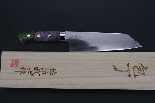 Takeshi Saji Bunka Takeshi Saji SUMMIT ― Limited Edition Custom Series SMT-988 VG-10W磨 Multi-Colored Golden-Rainbow Damascus Bunka 175mm (6.8 Inch)