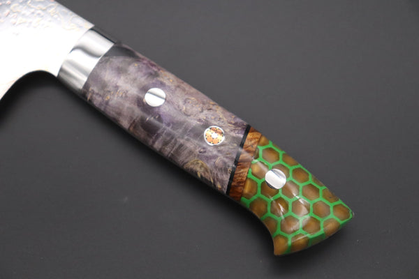 Takeshi Saji Bunka Takeshi Saji SUMMIT ― Limited Edition Custom Series SMT-988 VG-10W磨 Multi-Colored Golden-Rainbow Damascus Bunka 175mm (6.8 Inch)