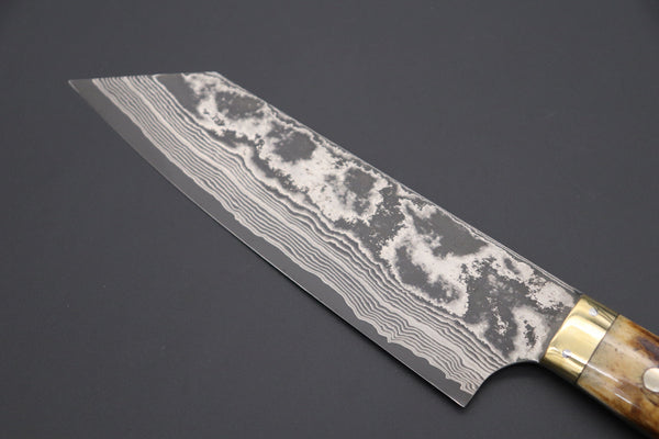 Takeshi Saji Bunka ST-2B Bunka 175mm (6.8 inch) / Stag Bone Handle Takeshi Saji VG-10 Custom Damascus Wild Series Bunka 175mm (6.8 inch, Stag Bone Handle)