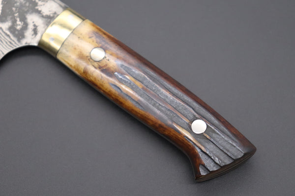 Takeshi Saji Bunka ST-2B Bunka 175mm (6.8 inch) / Stag Bone Handle Takeshi Saji VG-10 Custom Damascus Wild Series Bunka 175mm (6.8 inch, Stag Bone Handle)