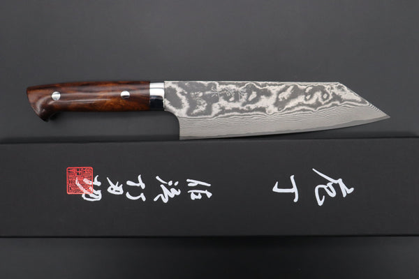 Takeshi Saji Bunka ST-2BI Bunka 180mm (7 inch) / Desert Ironwood Handle Takeshi Saji VG-10 Custom Damascus Wild Series Bunka 180mm (7 inch, Desert Ironwood Handle)