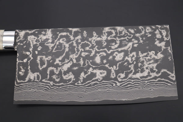 Takeshi Saji Chinese Cleaver Takeshi Saji VG-10 Custom Damascus Chinese Cleaver (Stag Bone Handle)