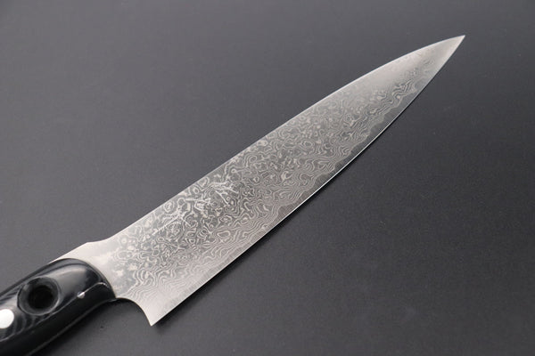 Takeshi Saji Gyuto Takeshi Saji New Design VG-10 Custom Damascus Series Gyuto (180mm and 210mm, 2 Sizes, Linen Micarta Handle)