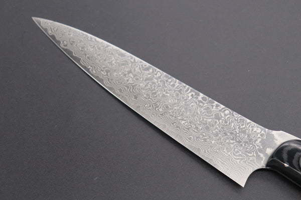 Takeshi Saji Gyuto Takeshi Saji New Design VG-10 Custom Damascus Series Gyuto (180mm and 210mm, 2 Sizes, Linen Micarta Handle)