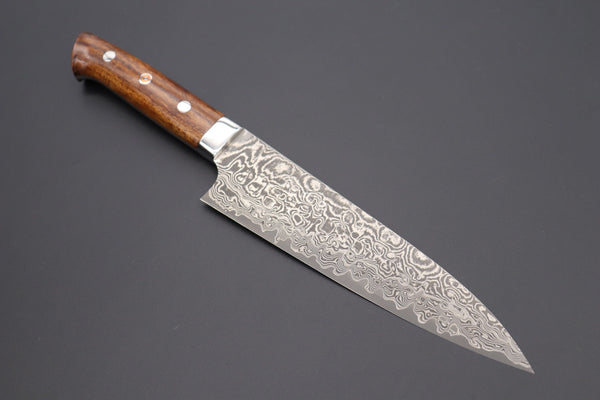 Takeshi Saji Gyuto SRD-3BI Gyuto180mm (7inch) / Ironwood Handle Takeshi Saji R-2 Custom Black Damascus Wild Series Gyuto (180mm to 270mm, 4 sizes, Ironwood Handle)