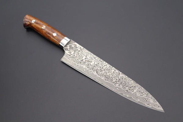 Takeshi Saji Gyuto SRD-4BI Gyuto210mm (8.2inch) / Ironwood Handle Takeshi Saji R-2 Custom Black Damascus Wild Series Gyuto (180mm to 270mm, 4 sizes, Ironwood Handle)