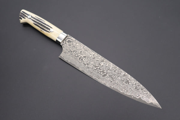 Takeshi Saji Gyuto SRD-4S Gyuto210mm (8.2inch) / Stag Bone Handle Takeshi Saji R-2 Custom Black Damascus Wild Series Gyuto (180mm to 270mm, 4 sizes, Stag Bone Handle)