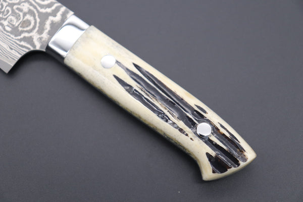 Takeshi Saji Gyuto Takeshi Saji R-2 Custom Black Damascus Wild Series Gyuto (180mm to 270mm, 4 sizes, Stag Bone Handle)
