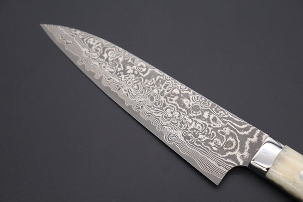 Takeshi Saji Gyuto Takeshi Saji R-2 Custom Black Damascus Wild Series Gyuto (180mm to 270mm, 4 sizes, Stag Bone Handle)