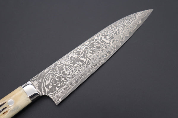 Takeshi Saji Gyuto Takeshi Saji R-2 Custom Black Damascus Wild Series Gyuto (180mm to 270mm, 4 sizes, Stag Bone Handle)