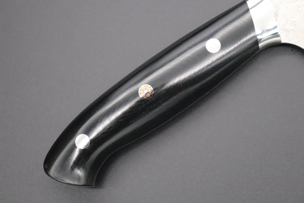 Takeshi Saji Gyuto Takeshi Saji R-2 Custom Diamond Damascus Wild Series New Design Gyuto (210mm and 240mm, Black Linen Micarta Handle)