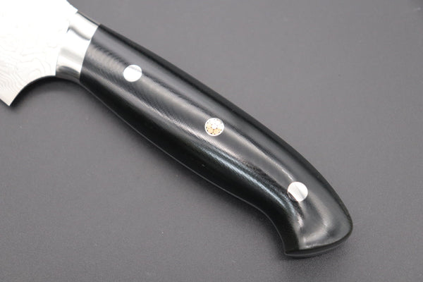 Takeshi Saji Gyuto Takeshi Saji R-2 Custom Diamond Damascus Wild Series New Design Gyuto (210mm and 240mm, Black Linen Micarta Handle)