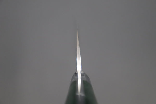 Takeshi Saji Gyuto Takeshi Saji R-2 Custom Diamond Damascus Wild Series New Design Gyuto (210mm and 240mm, Green/Black Linen Micarta Handle)