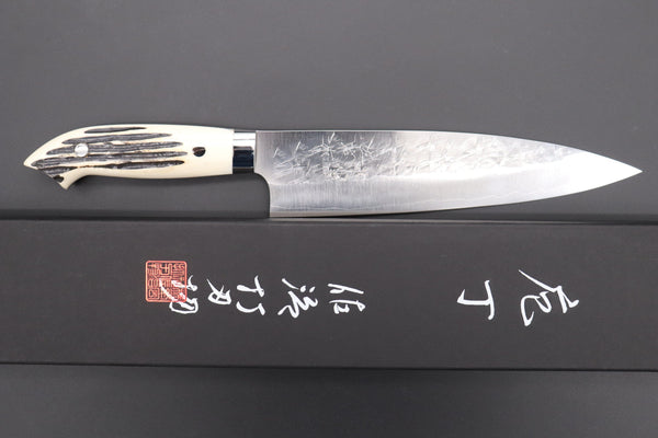 Takeshi Saji Gyuto Takeshi Saji SRS-13 Custom Series Designed By Nomura Gyuto (210mm and 240mm, 2 Sizes, Stag Bone Handle)