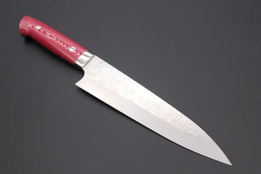 Takeshi Saji Gyuto SRS-3RM Gyuto 210mm (8.2inch) Takeshi Saji SRS-13 Custom Series Gyuto (210mm and 240mm, 2 Sizes, Red & White Linen Micarta Handle)