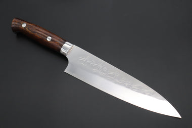 Takeshi Saji Gyuto Takeshi Saji SRS-13 Hammer Forged, Custom Handmade Handle Series Gyuto (210mm and 240mm, 2 Sizes, Ironwood Handle)
