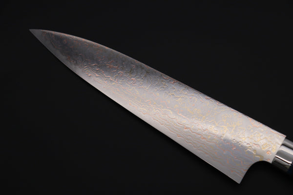 Takeshi Saji Gyuto Takeshi Saji SUMMIT ― Limited Edition Custom Series SMT-1001 VG-10W磨 Multi-Colored Golden-Rainbow Damascus Gyuto 210mm (8.2 Inch)