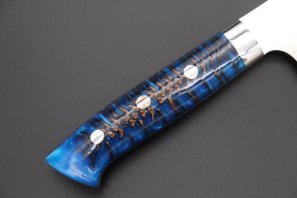 Takeshi Saji Gyuto Takeshi Saji SUMMIT ― Limited Edition Custom Series SMT-1001 VG-10W磨 Multi-Colored Golden-Rainbow Damascus Gyuto 210mm (8.2 Inch)
