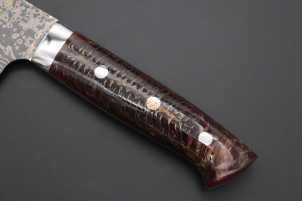 Takeshi Saji Gyuto Takeshi Saji SUMMIT ― Limited Edition Custom Series SMT-1065 VG-10W Multi-Colored Golden-Rainbow Damascus Gyuto 240mm (9.4 Inch)
