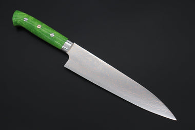 Takeshi Saji Gyuto Takeshi Saji SUMMIT ― Limited Edition Custom Series SMT-1130 VG-10W磨 Multi-Colored Golden-Rainbow Damascus Gyuto 210mm (8.2 Inch)