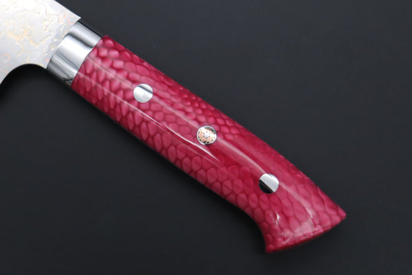 Takeshi Saji Gyuto Takeshi Saji SUMMIT ― Limited Edition Custom Series SMT-1131 VG-10W磨 Multi-Colored Golden-Rainbow Damascus Gyuto 210mm (8.2 Inch)
