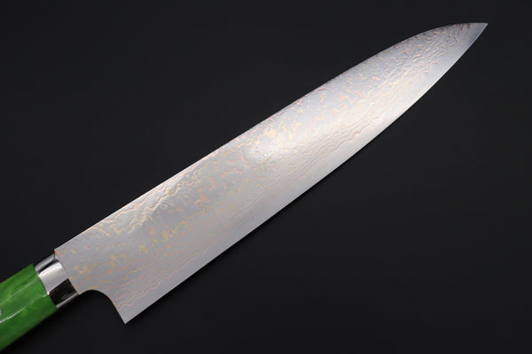 Takeshi Saji Gyuto Takeshi Saji SUMMIT ― Limited Edition Custom Series SMT-1132 VG-10W磨 Multi-Colored Golden-Rainbow Damasto 240mm (9.4 Inch)