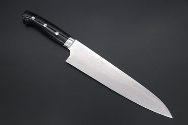 Takeshi Saji Gyuto Takeshi Saji SUMMIT ― Limited Edition Custom Series SMT-1133 VG-10W磨 Multi-Colored Golden-Rainbow Damasto 240mm (9.4 Inch)