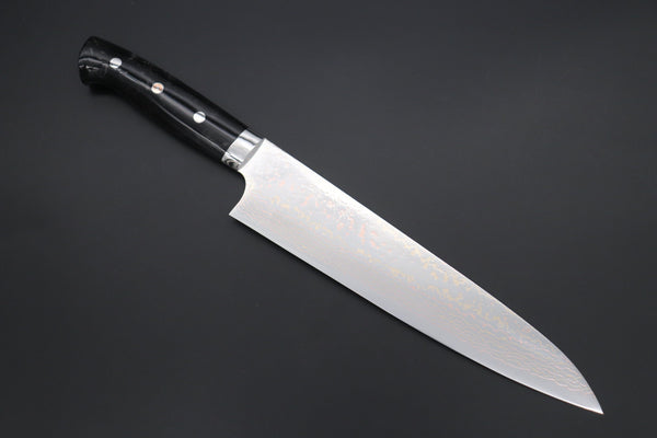 Takeshi Saji Gyuto Takeshi Saji SUMMIT ― Limited Edition Custom Series SMT-1133 VG-10W磨 Multi-Colored Golden-Rainbow Damasto 240mm (9.4 Inch)