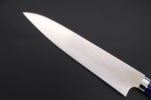 Takeshi Saji Gyuto Takeshi Saji SUMMIT ― Limited Edition Custom Series SMT-1135 VG-10W磨 Multi-Colored Golden-Rainbow Damasto 240mm (9.4 Inch)