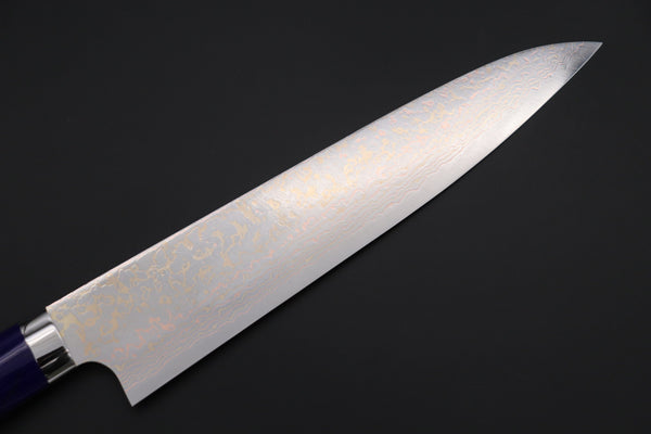 Takeshi Saji Gyuto Takeshi Saji SUMMIT ― Limited Edition Custom Series SMT-1135 VG-10W磨 Multi-Colored Golden-Rainbow Damasto 240mm (9.4 Inch)