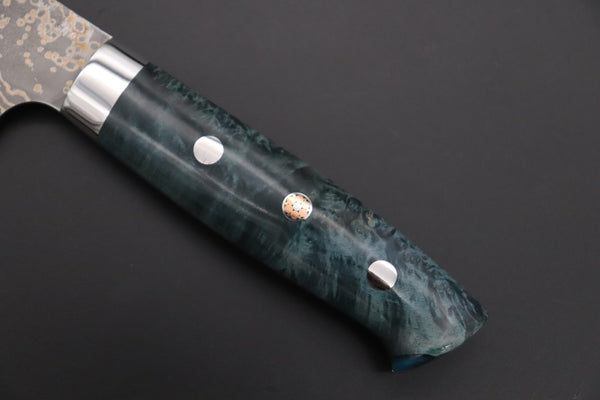 Takeshi Saji Gyuto Takeshi Saji SUMMIT ― Limited Edition Custom Series SMT-1157 VG-10W Multi-Colored Golden-Rainbow Damascus Gyuto 180mm (7 Inch)