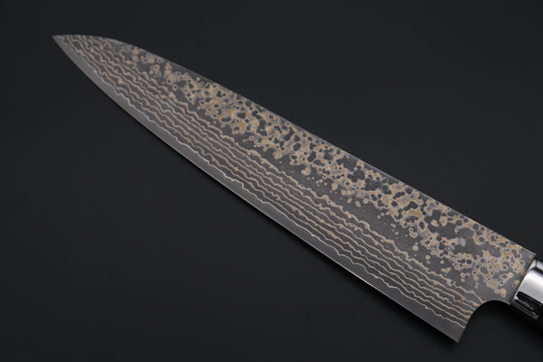 Takeshi Saji Gyuto Takeshi Saji SUMMIT ― Limited Edition Custom Series SMT-1162 VG-10W Multi-Colored Golden-Rainbow Damascus Gyuto 240mm (9.4 Inch)